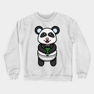 Sticker and Label Of Cute Baby Panda Tea Crewneck Sweatshirt